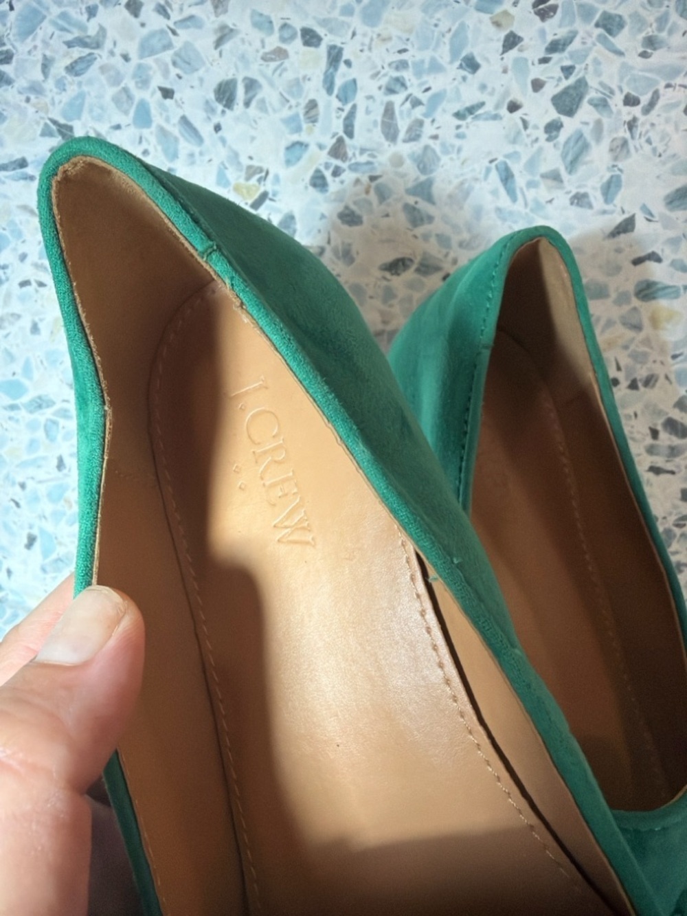 J.Crew Green Suede Tassel Loafers Size 7.5 Slip On Flats - Picture 3 of 6
